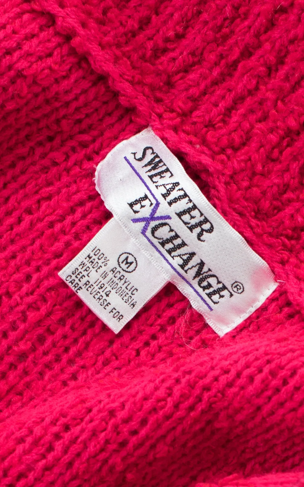 1980s Hot Pink Bouclé Knit Sweater Coat | medium/large