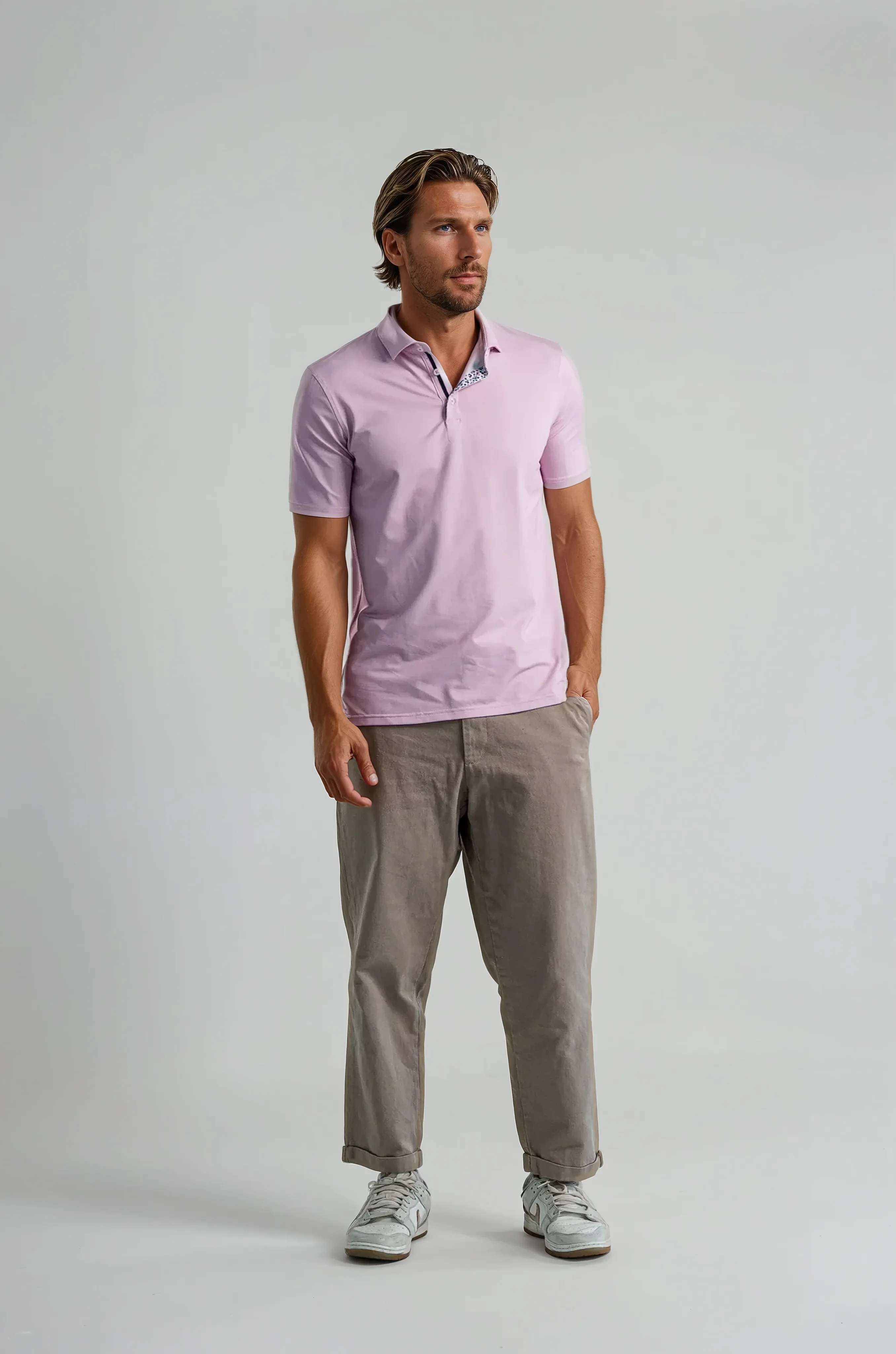 APEX  - Pink Birdseye Polo