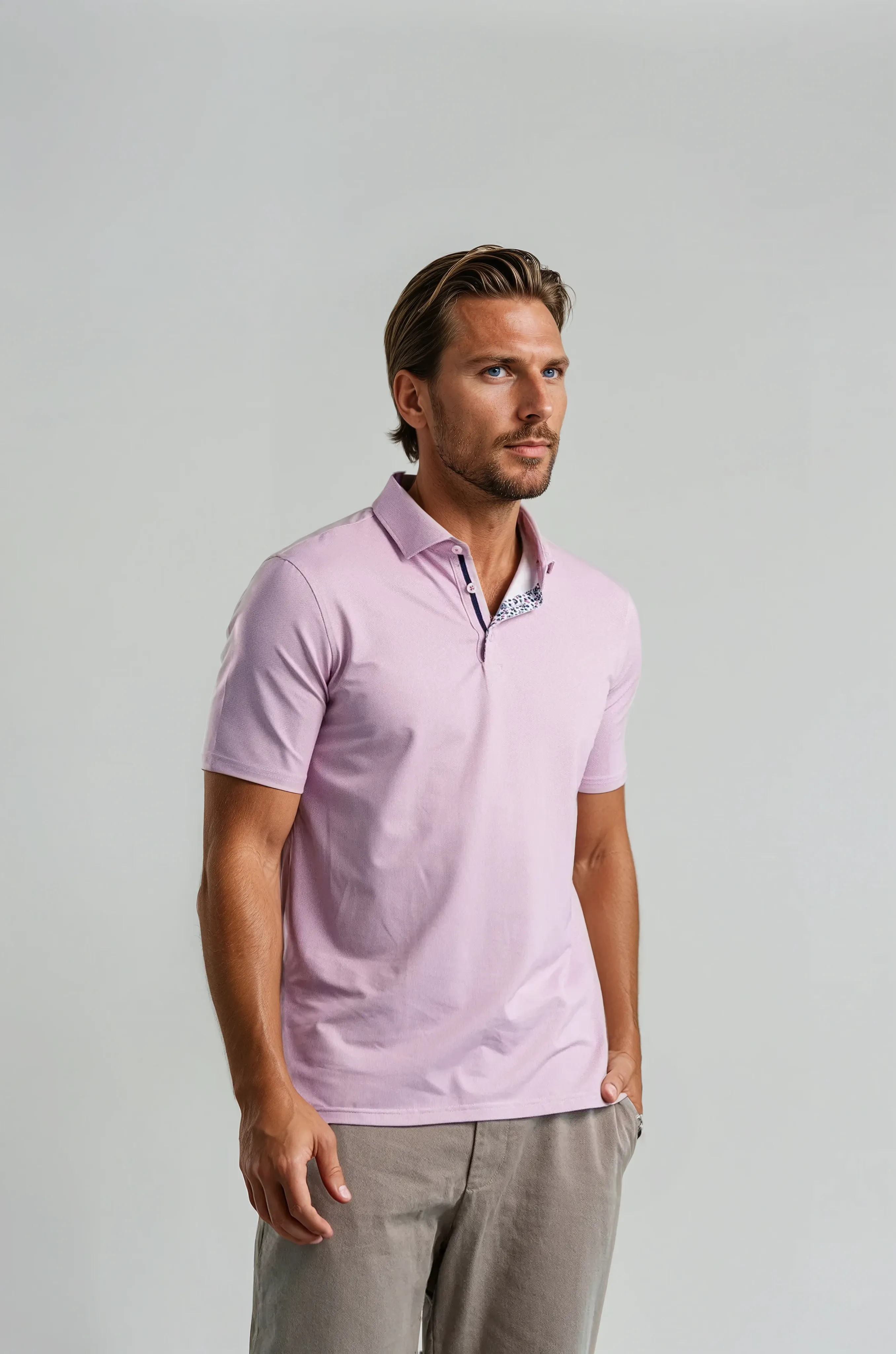 APEX  - Pink Birdseye Polo