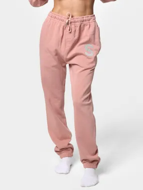 Bedazzled Initial Pink Wash Joggers