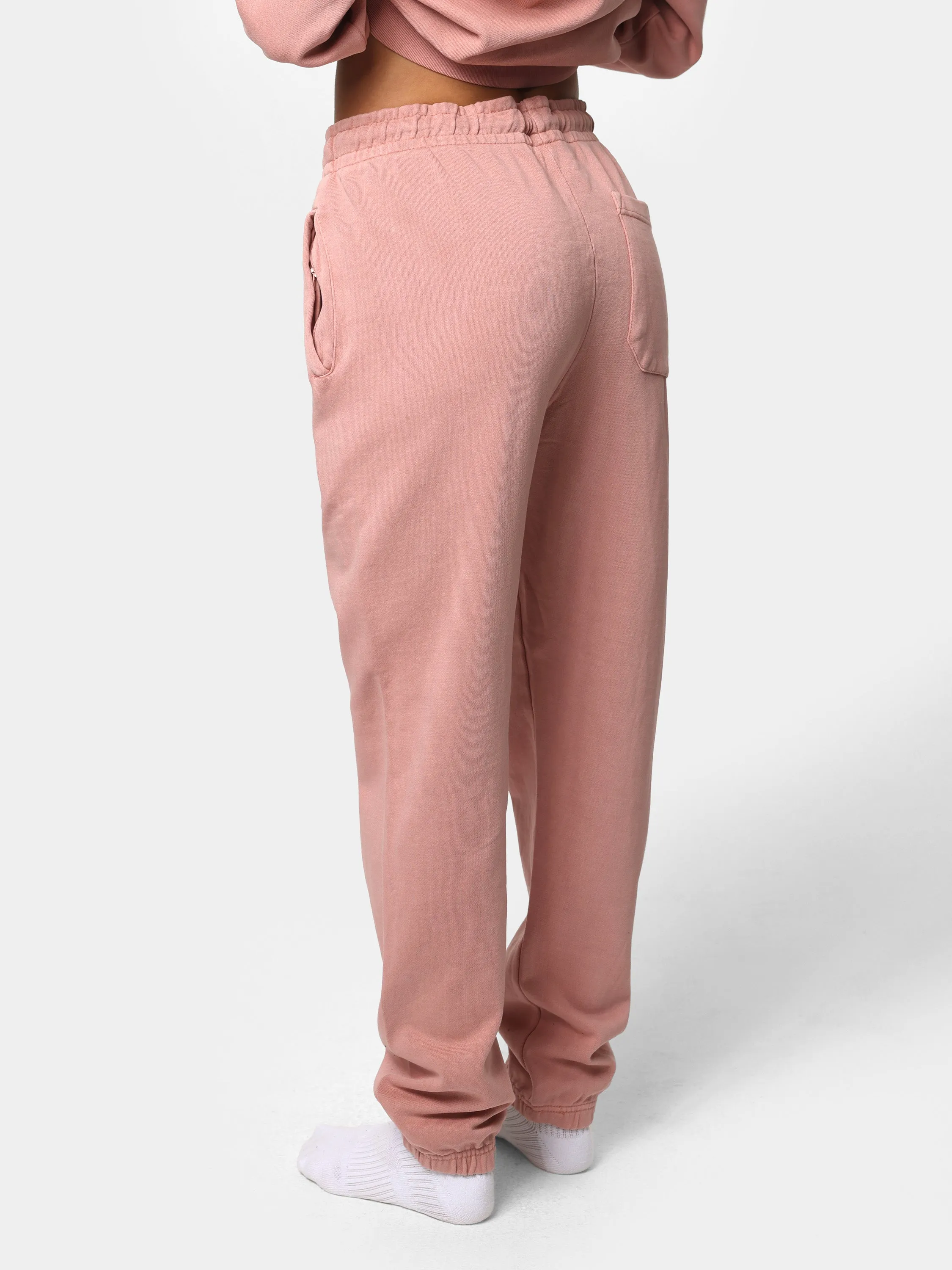 Bedazzled Initial Pink Wash Joggers