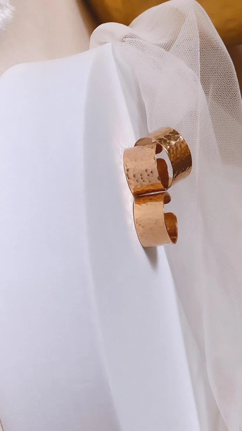 Cigar Band Ring Hammered Gold Filled - Thick Band Ring