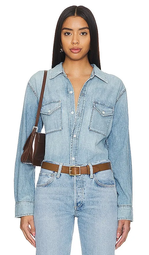 Citizens of Humanity Baby Shay Denim Shirt in Blue