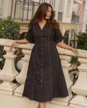 Dana Denim Dress - Raw Indigo Blue