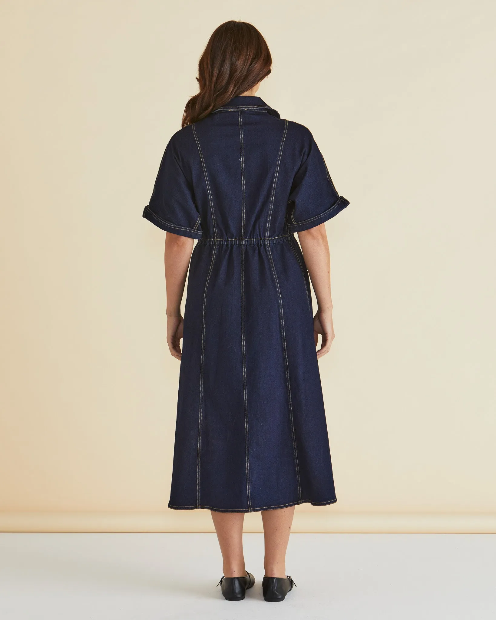 Dana Denim Dress - Raw Indigo Blue