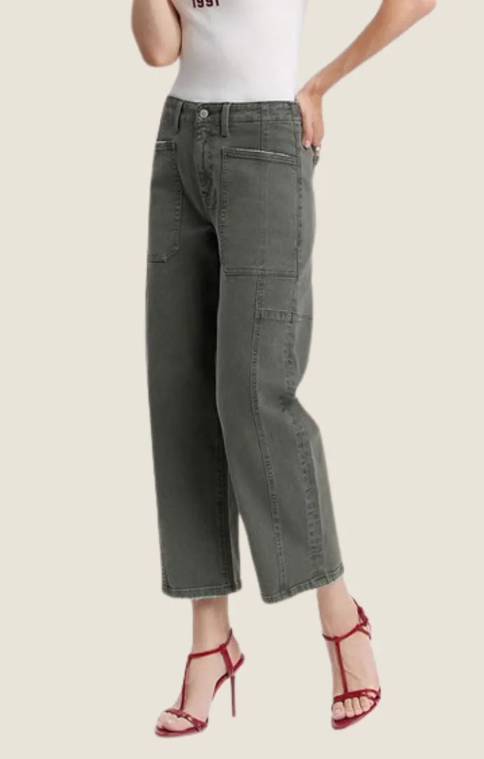 Frankie Forest Green Barrel Jeans