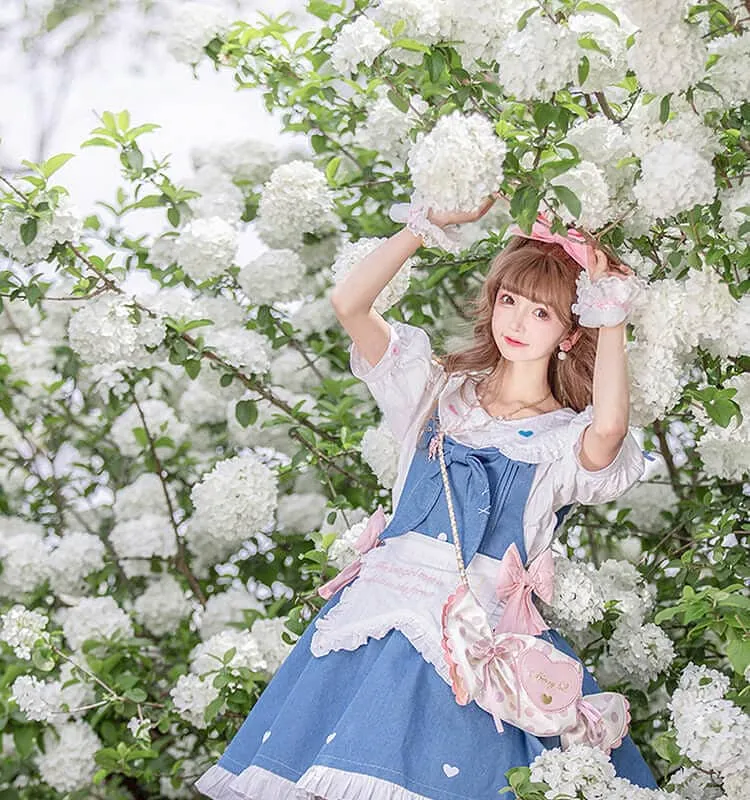 Kawaii Cute Sweet Summer Denim Lolita Dress Set