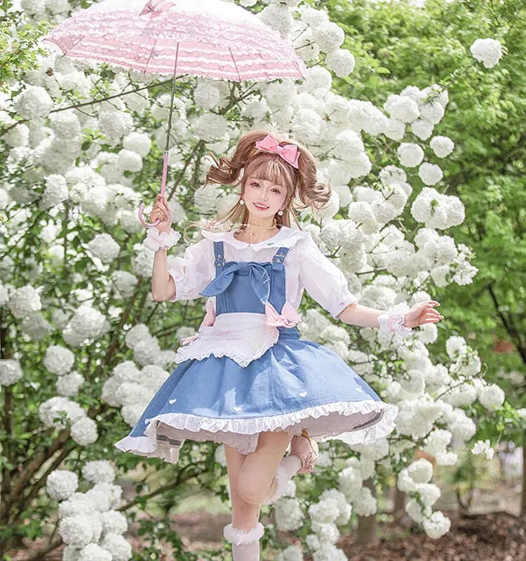 Kawaii Cute Sweet Summer Denim Lolita Dress Set