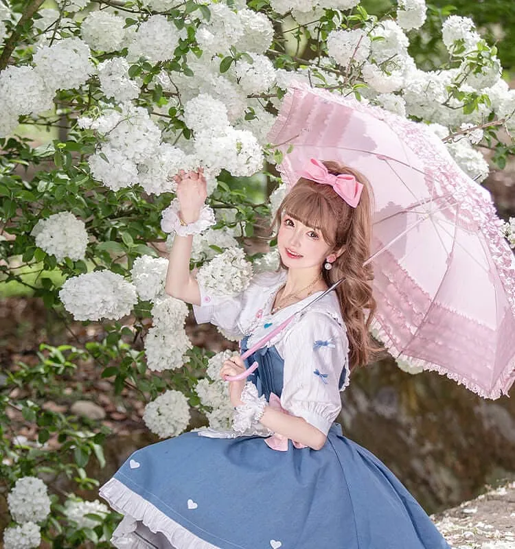 Kawaii Cute Sweet Summer Denim Lolita Dress Set