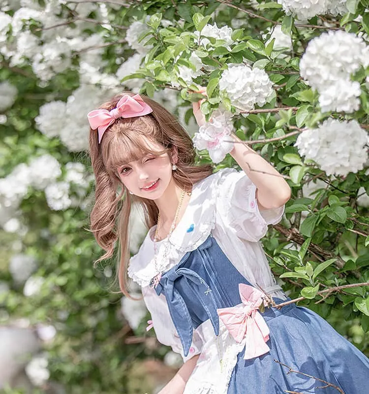 Kawaii Cute Sweet Summer Denim Lolita Dress Set