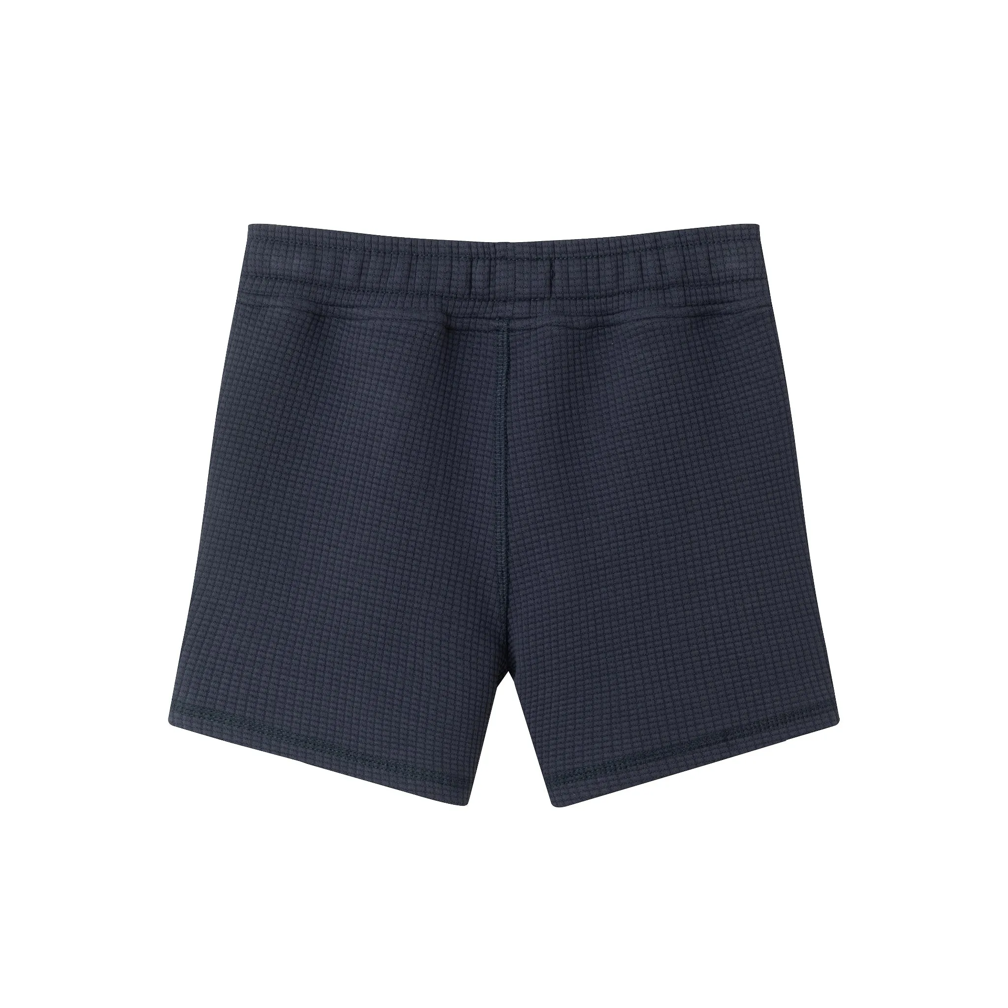 Kids (2-7) Waffle Knit Short w/ Smiley Embroidery Patch | Navy