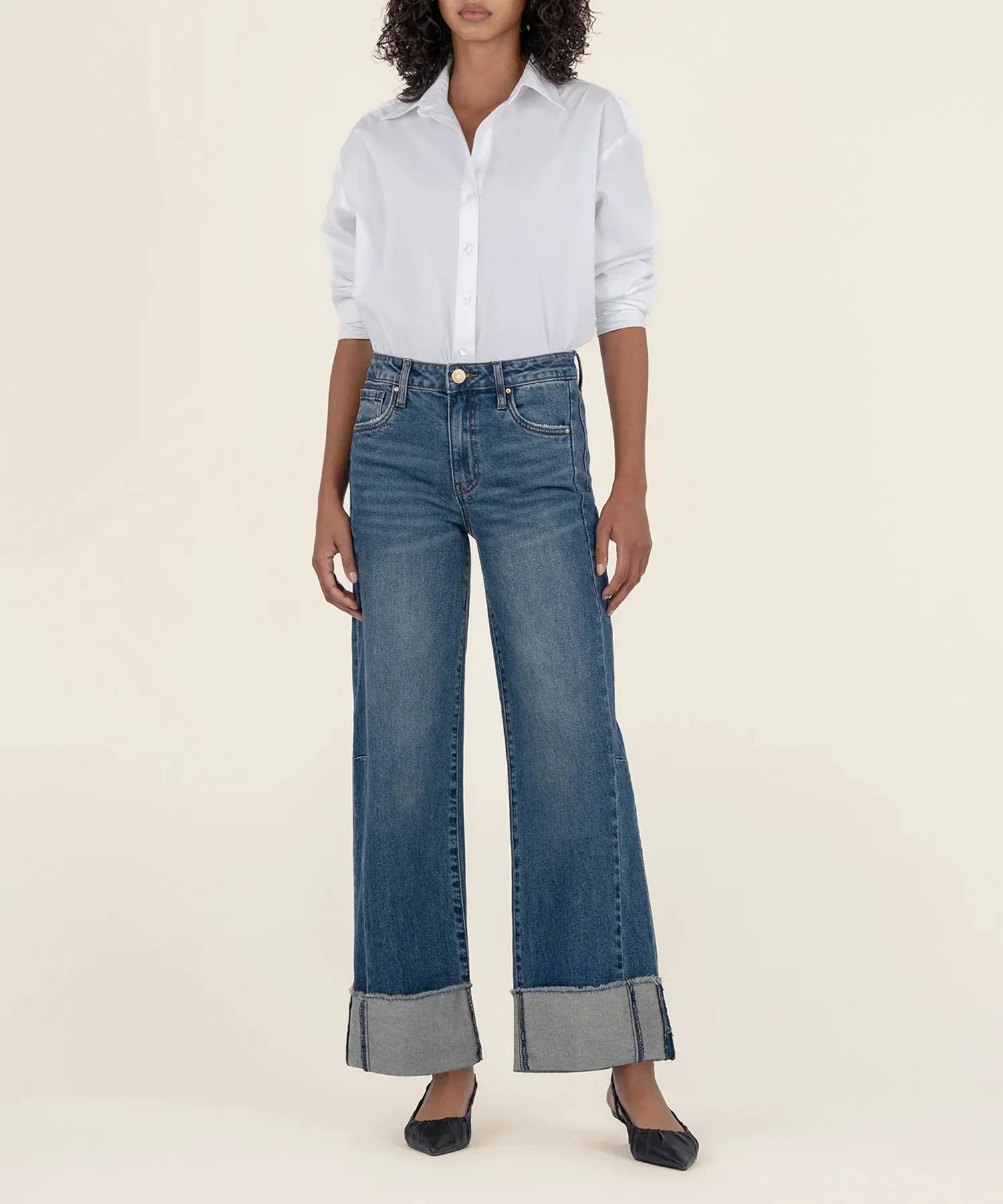 KUT2165MA1 Meg High Rise Wide Leg Roll Up