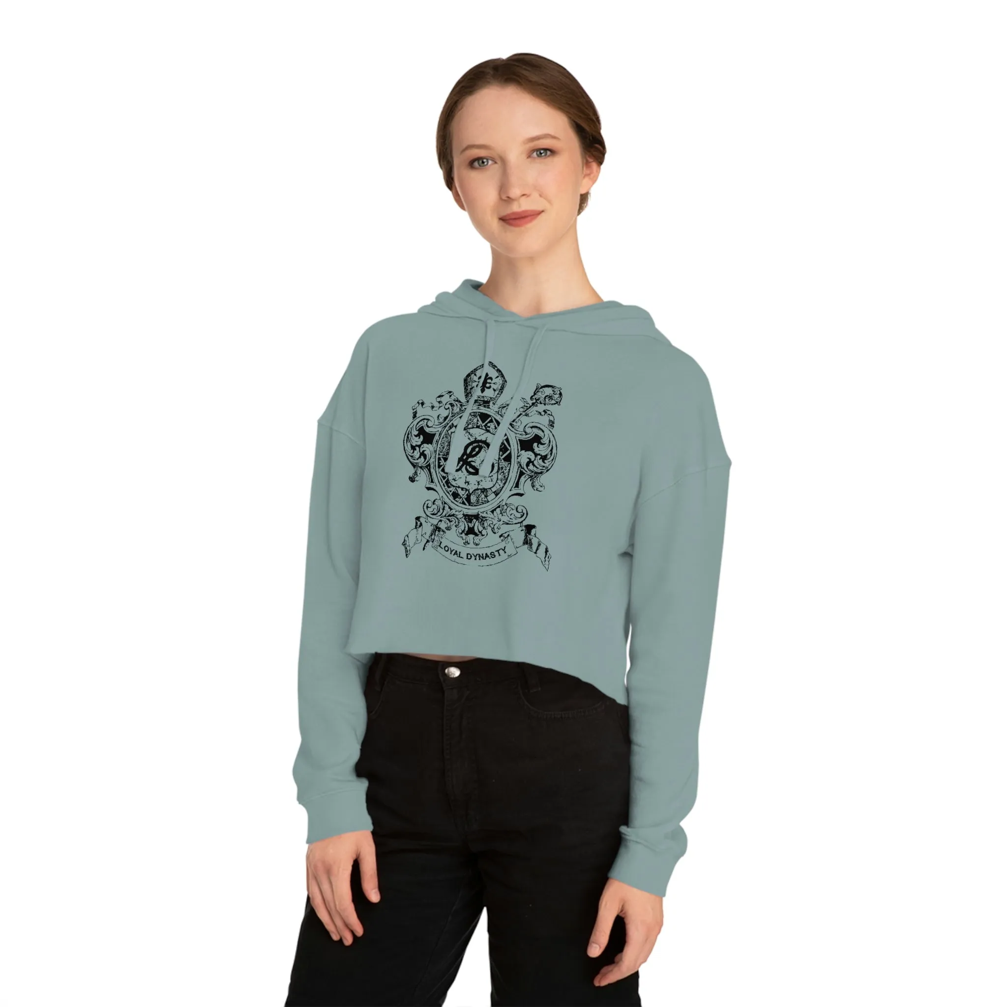 LD Crown Holder Womens Cropped Hooded Sweatshirt