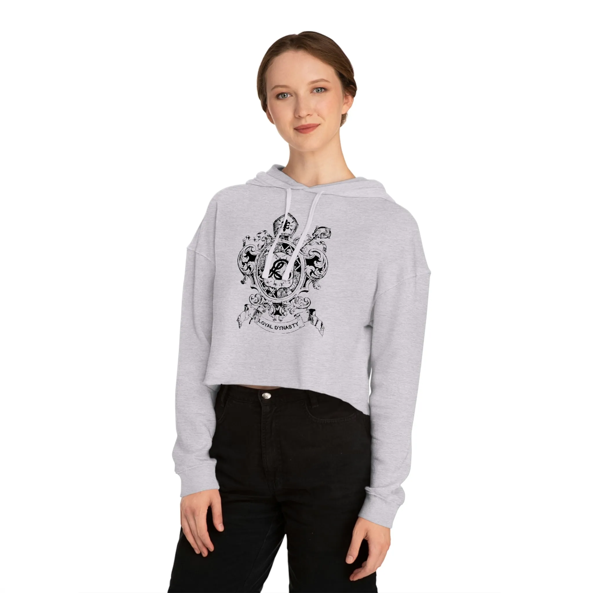LD Crown Holder Womens Cropped Hooded Sweatshirt