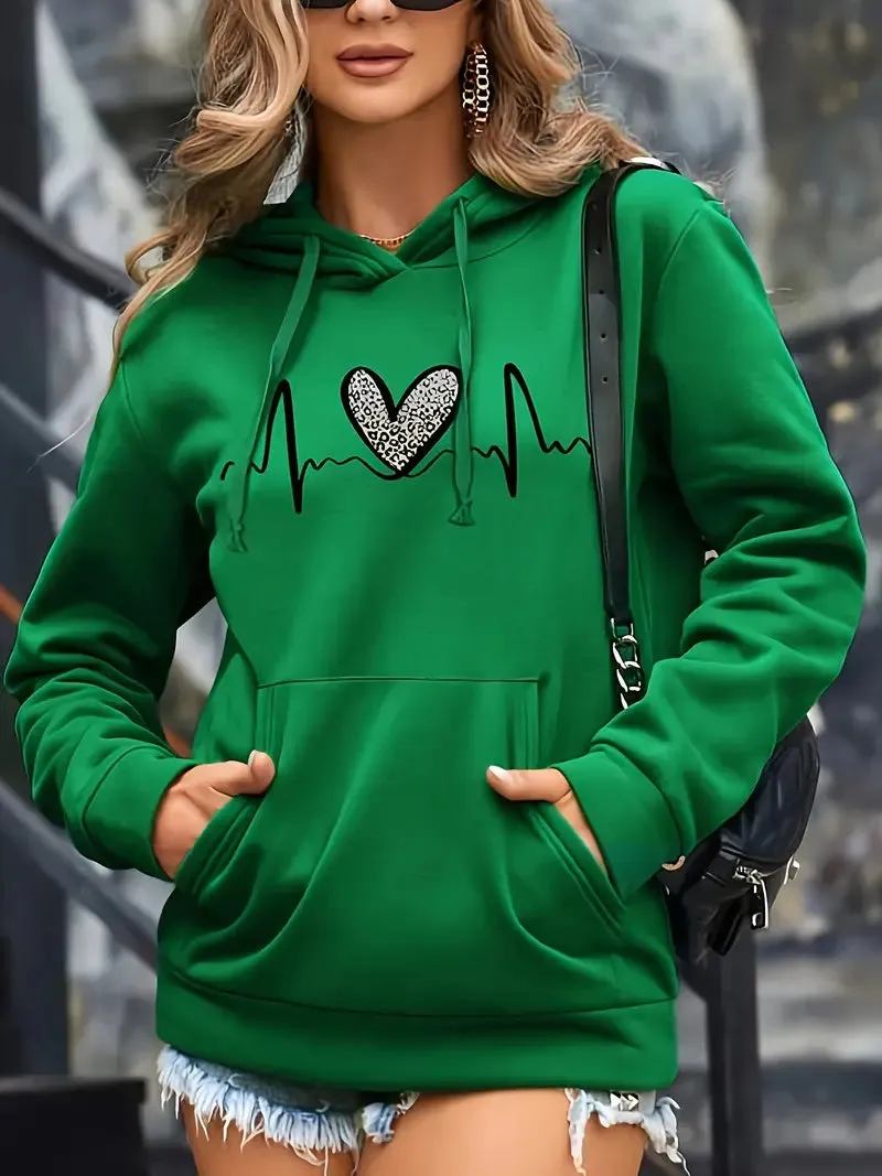 Lovestory Hoodie | Comfortabele trendy trui met capuchon en hartmotief voor dames