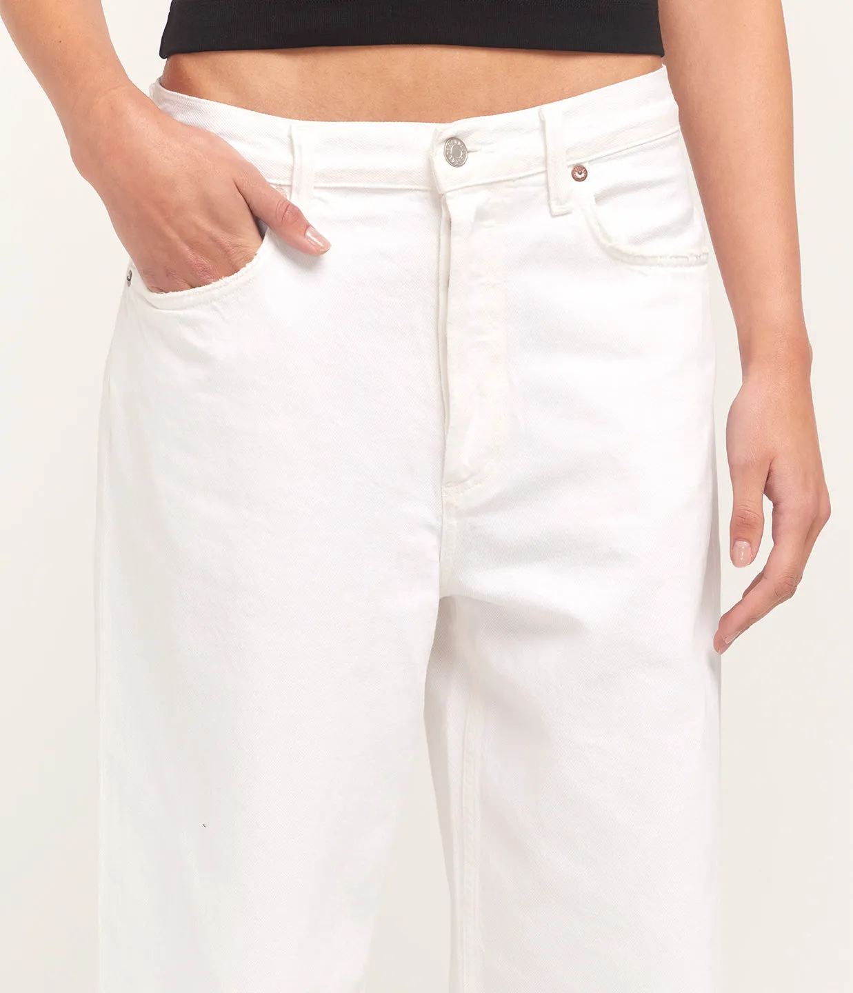 Low Slung Baggy Jean in Milkshake