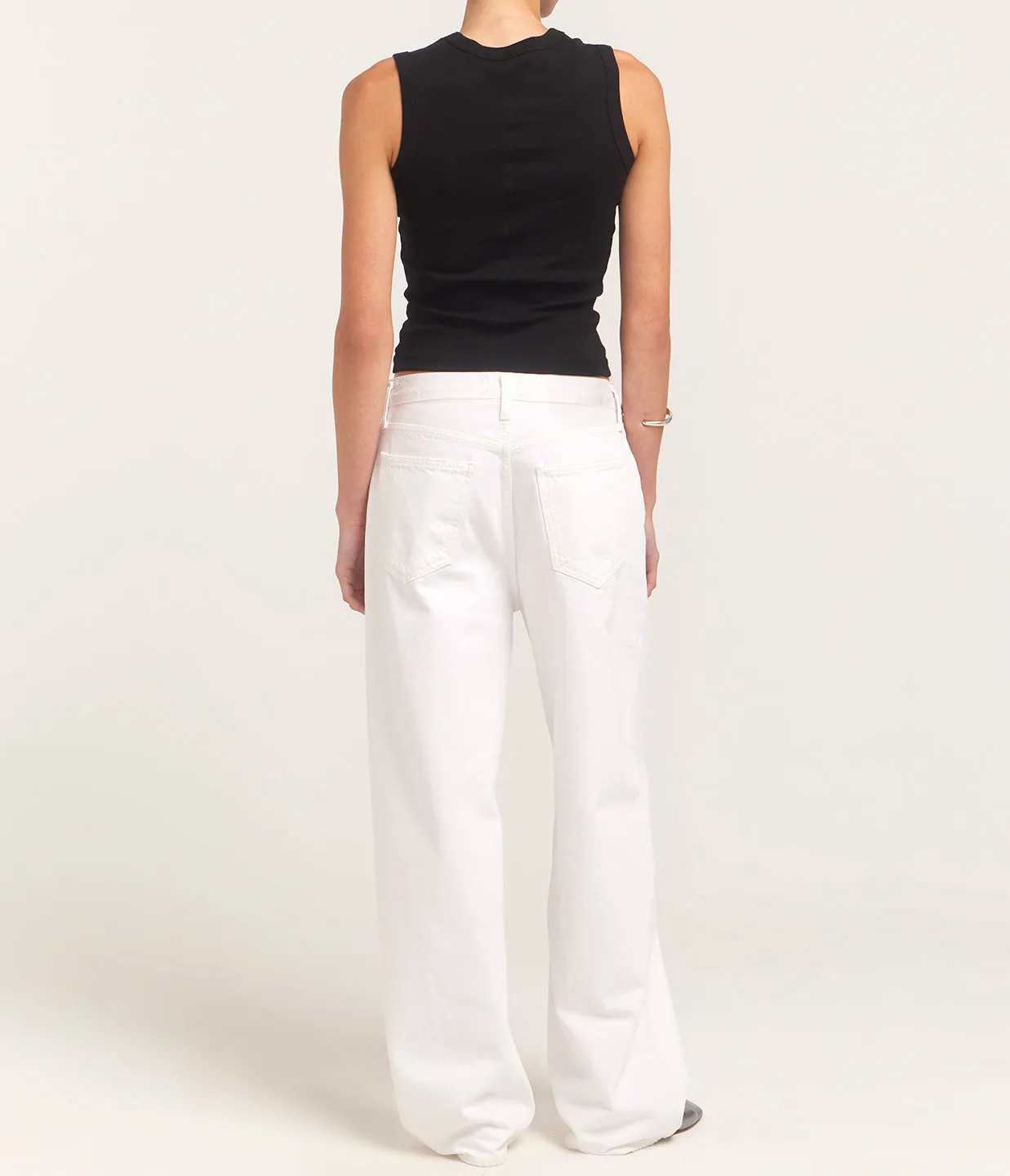 Low Slung Baggy Jean in Milkshake