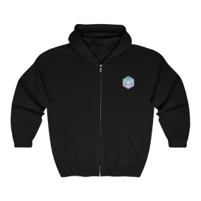 Minimalist Teal, Purple, Pink Gradient D20 Hoodie - Understated Tabletop Style