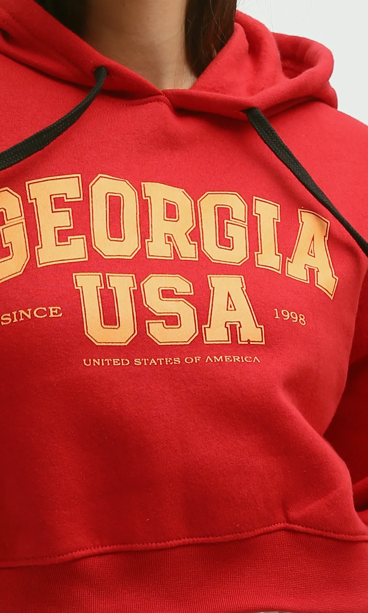 O199387 - Printed ''Goergia'' Hoodie Shirt - Red