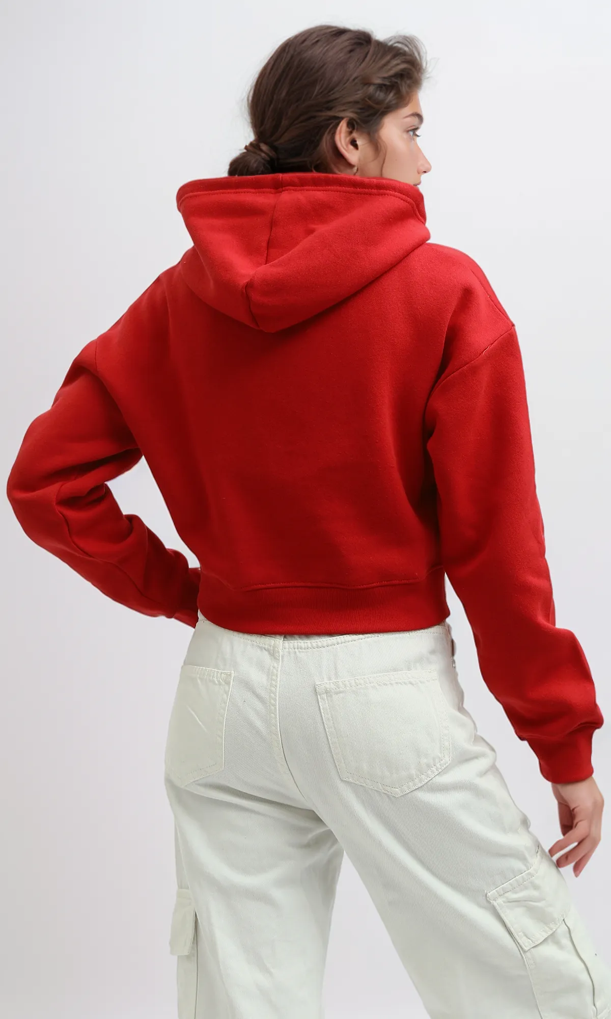 O199387 - Printed ''Goergia'' Hoodie Shirt - Red