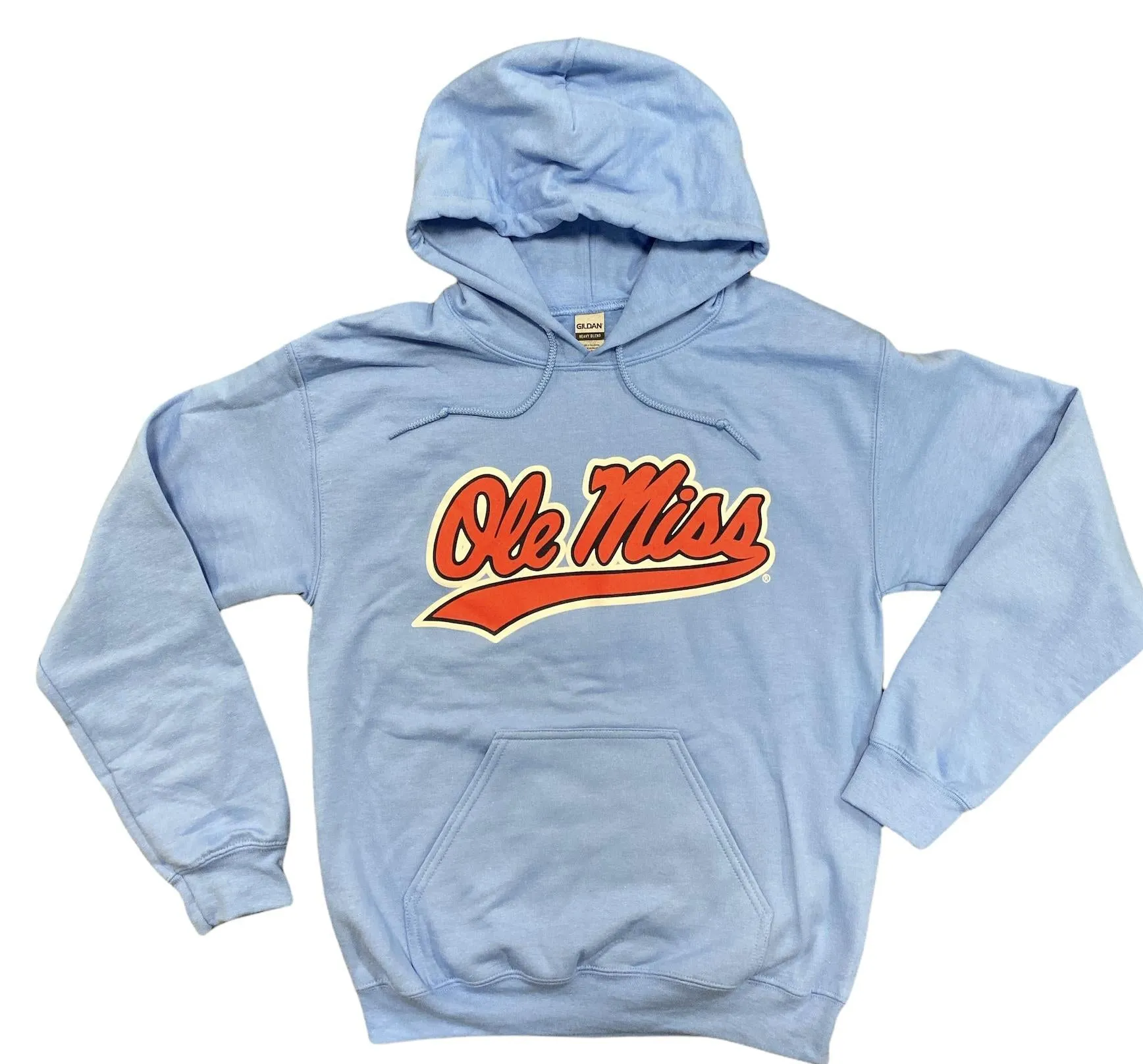 Ole Miss Swoosh Unisex Hoodie - Powder Blue