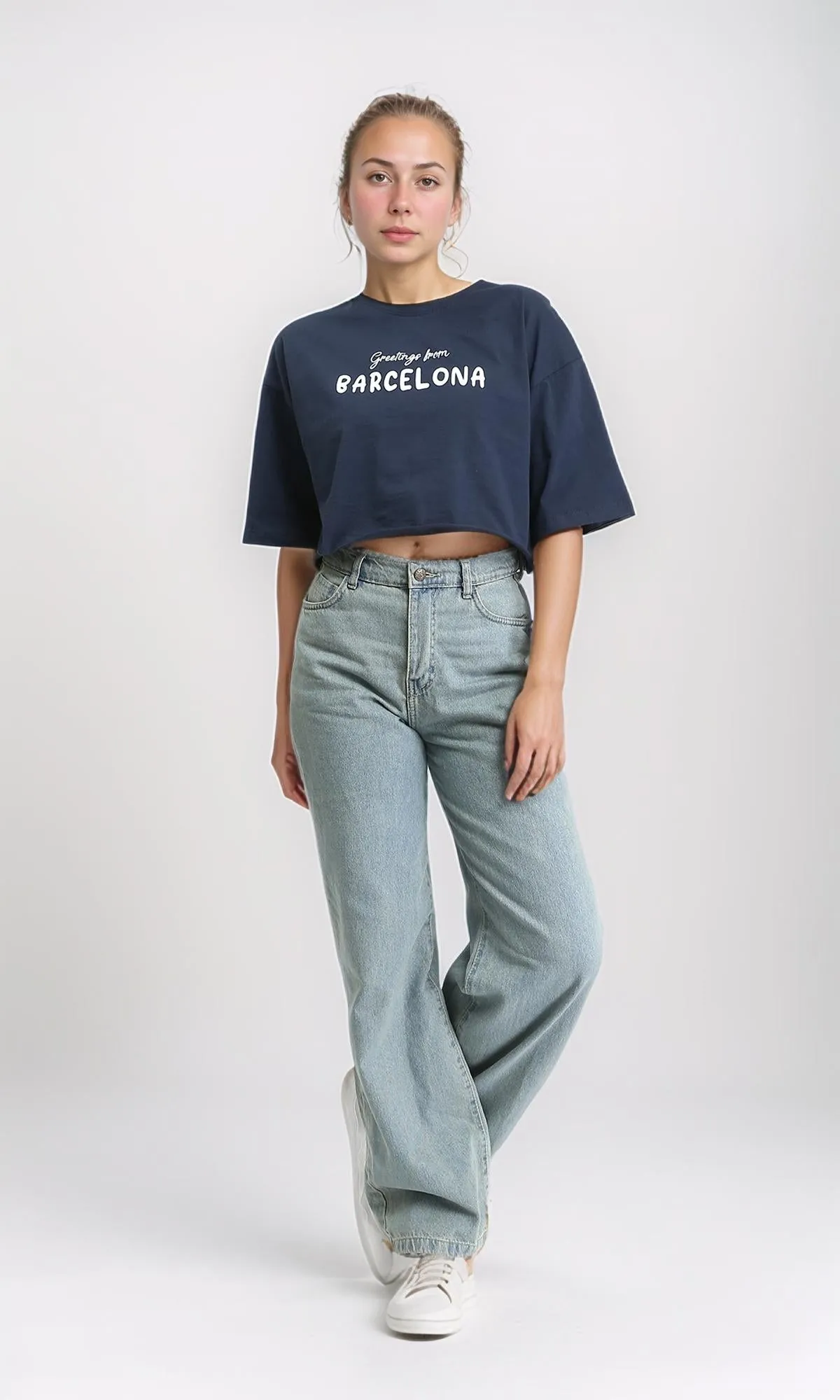 R207872 - Elbow Sleeves Relaxed Short Tee - Dark Navy Blue