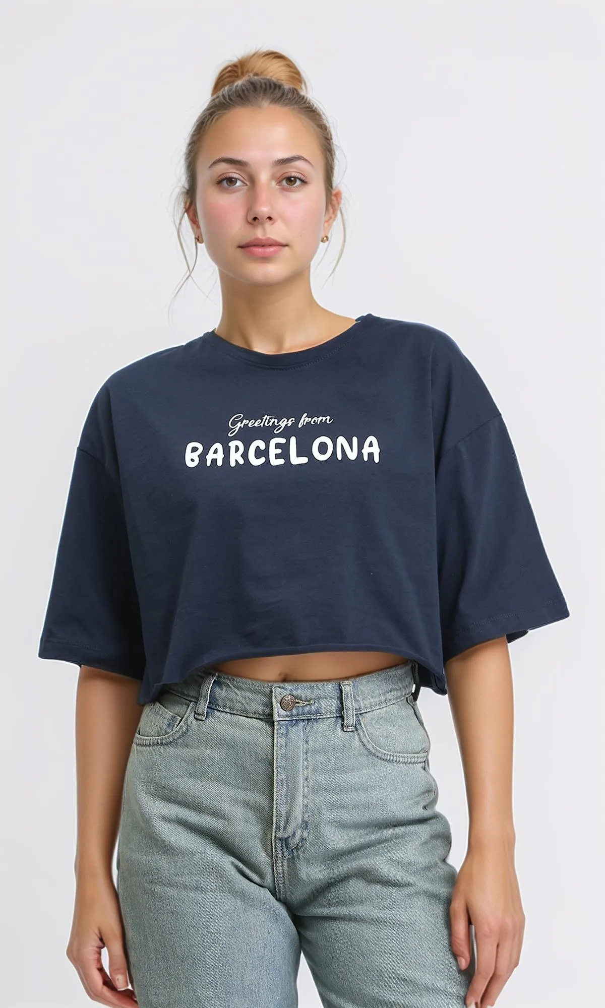 R207872 - Elbow Sleeves Relaxed Short Tee - Dark Navy Blue