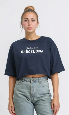 R207872 - Elbow Sleeves Relaxed Short Tee - Dark Navy Blue