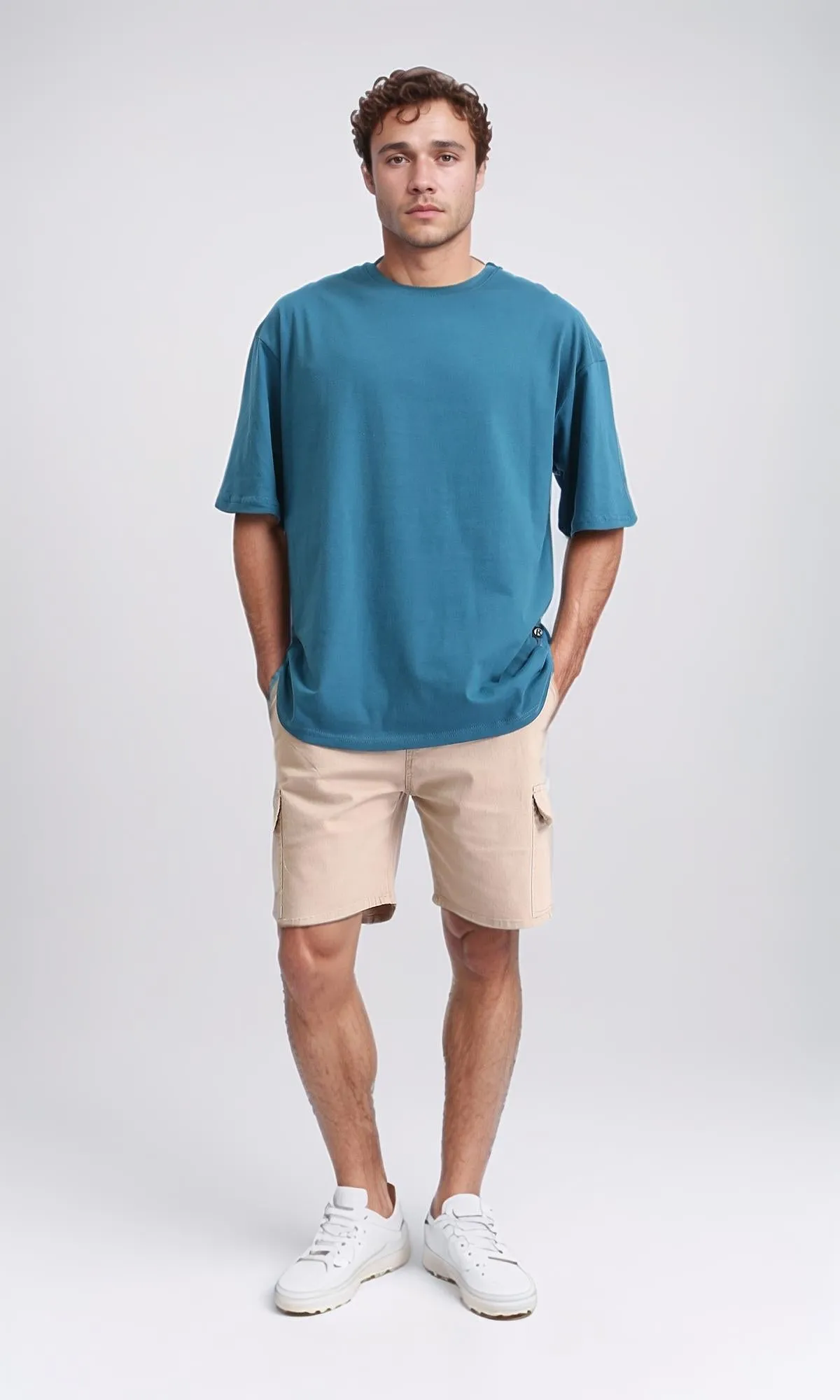 R209086 - Crew Neck Slip On Basic Tee - Light Teal