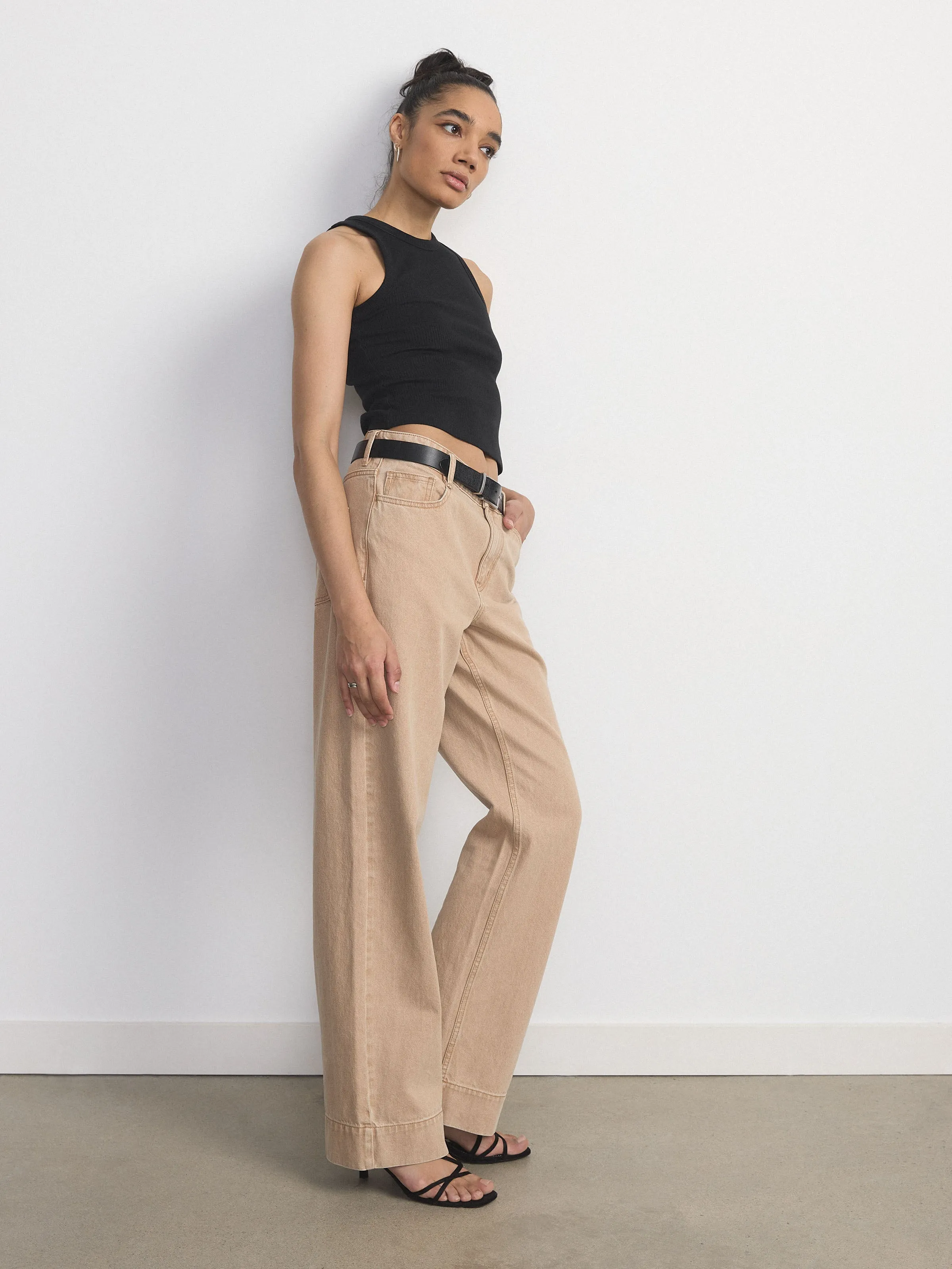 The Courtney Loose Natural Dye Jean in Acacia Tan