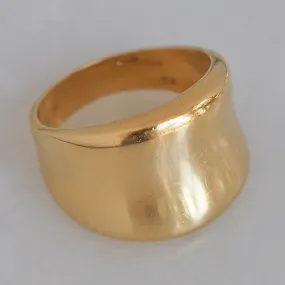 Vintage Portuguese 19k Gold Modernist Melty Band