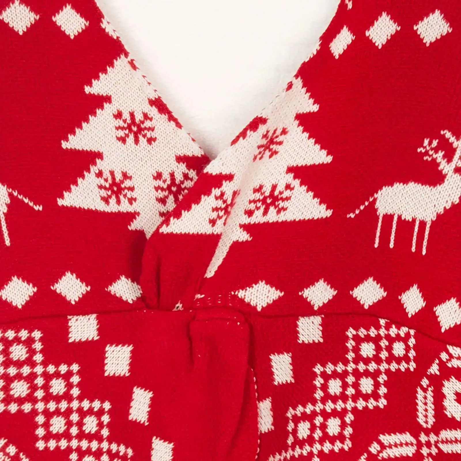 Wenkouban-Christmas Thanksgiving outfits_Sexy Oversized Low Back Deep V-Neck Hot Red Pullover Christmas Sweater