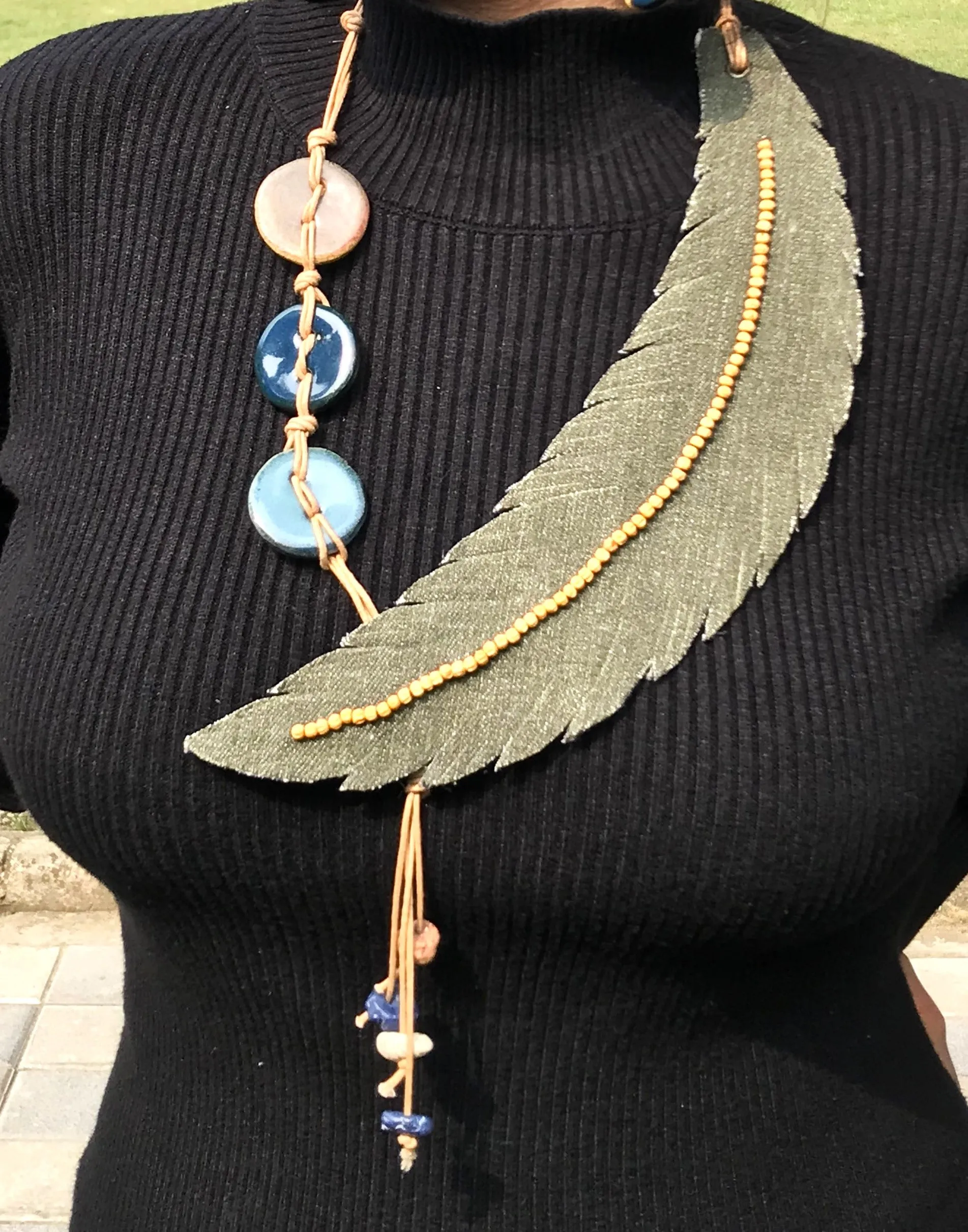 Zuri Denim Necklace & Earrings set