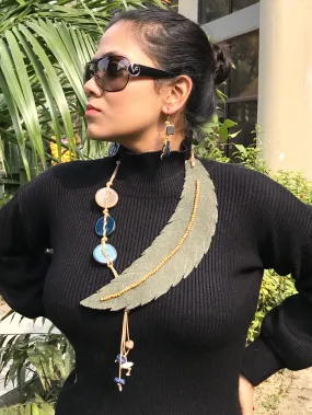 Zuri Denim Necklace & Earrings set