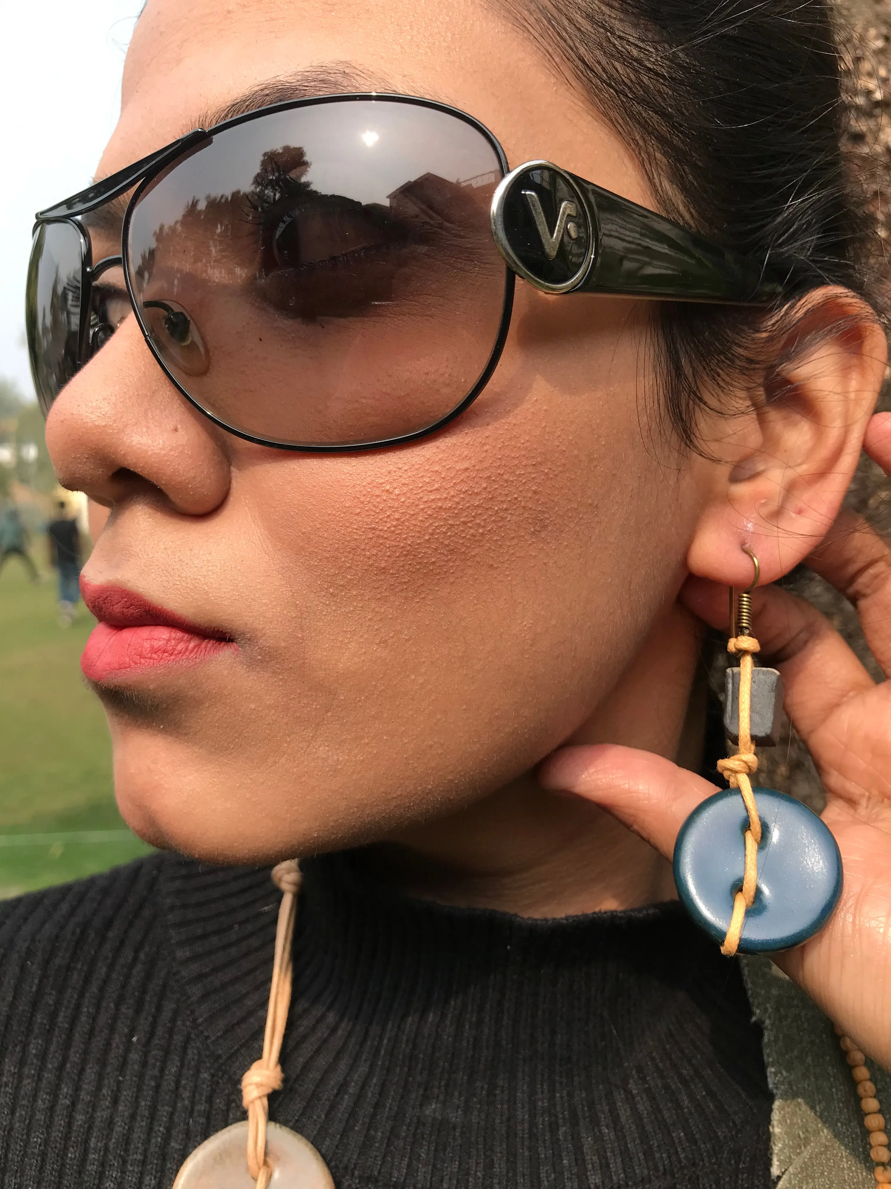 Zuri Denim Necklace & Earrings set